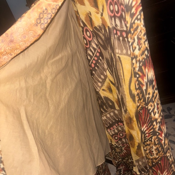 Vintage A-Line Skirt - Orange and Brown Patchwork - Picture 4 of 6